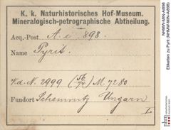 Etiketten zu Pyrit (NHMW-MIN-Ai898)